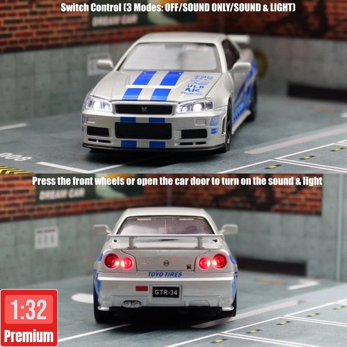 Nissan Skyline GTR Coleccionable Con Luces Led y Sonido